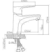 Смеситель для раковины Ростовская Мануфактура Сантехники Boou B8282-1 Хром — фото 2, Смесители