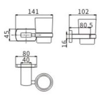 Стакан для зубных щеток CeramaLux Azzuro 95602 Черный Золото — фото 2, Мыльницы