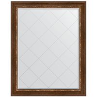 Зеркало Evoform Exclusive-G 121х96 BY 4363 с гравировкой в багетной раме - Римская бронза 88 мм — фото 1, Мебель для ванной