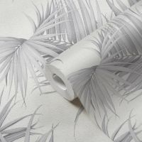 Обои Livingwalls Michalsky 3 36505-4 Винил на флизелине (0,53*10,05) Белый/Серый, Листья — фото 3, Обои для стен