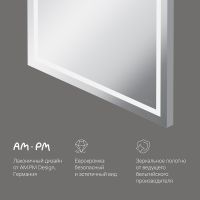 Зеркало AM.PM Gem 65 M91AMOX0651WG с подсветкой с механическим выключателем — фото 7, Мебель для ванной