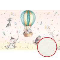 Фреска детская Ortograf Для самых маленьких 32902 Фактура флок FLK Флизелин (4*2,7) Розовый/Разноцветный, Животные/Воздушные шары — фото 1, Фрески