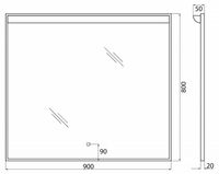 Товар: Зеркало BelBagno SPC 90 SPC-UNO-900-800-TCH с подсветкой с сенсорным выключателем - фото 7 Зеркало BelBagno SPC 90 SPC-UNO-900-800-TCH с подсветкой с сенсорным выключателем — фото 7, Зеркала в ванную комнату