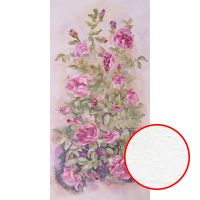 Фреска Ortograf Цветы 9026 Фактура бархат FX Флизелин (1,2*2,4) Зеленый/Розовый, Цветы/Живопись — фото 1, Фрески