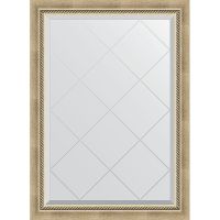 Зеркало Evoform Exclusive-G 101х73 BY 4175 с гравировкой в багетной раме - Состаренное серебро с плетением 70 мм — фото 1, Мебель для ванной