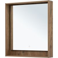 Зеркало Aquanet Милан 80 336400 с подсветкой Дуб рустикальный с сенсорным выключателем — фото 2, Зеркала в ванную комнату