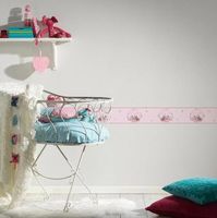 Бордюр детский AS Creation Little Stars Винил на флизелине (0,13*5) Розовый, Животные арт-35567-1 — фото 2, Обои для стен