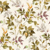 Обои детские Alessandro Allori Dolce Vita 2402-2 Винил на флизелине (1.06*10,05) Белый/Бежевый/Зеленый, Листья — фото 1, Обои для стен