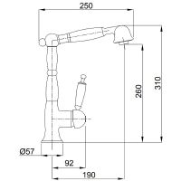 Смеситель для кухни Migliore Oxford 18276 Золото — фото 3, Смесители для кухни