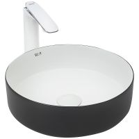 Раковина-чаша WeltWasser Elbach M3134 BW 35 10000004522 Черная Белая — фото 1, Раковины накладные