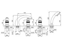 Смеситель на борт ванны Migliore Axo 18506 Золото — фото 2, Смесители на борт ванны