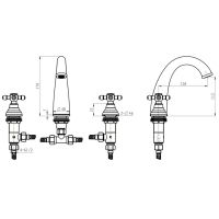 Смеситель для раковины Boheme Satine 317-ST Бронза — фото 3, Смесители