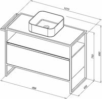 Тумба под раковину Allen Brau Priority 100 1.31003.PWM Папирус матовый — фото 17, Тумбы под раковину