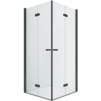 Душевой уголок New Trendy New Soleo Black 100х80 D-0236A/D-0238A профиль Черный стекло прозрачное — фото 1, Душевые уголки