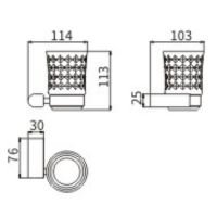 Стакан для зубных щеток CeramaLux Florenzia 63102 Золото матовое — фото 2, Мыльницы