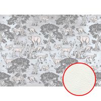 Фреска Ortograf Flora 31282 Фактура флок FLK Флизелин (3,8*2,7) Голубой/Серый/Белый, Животные/Деревья — фото 1, Фрески