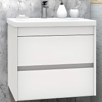 Тумба под раковину Art&Max Family-580-2C-SO-BL подвесная Белый глянец — фото 1, Мебель для ванной