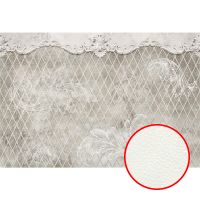 Фреска Ortograf Splendo 31719 Фактура флок FLK Флизелин (4*2,7) Бежевый/Белый, Вензель/Ромб — фото 1, Фрески