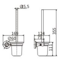 Ершик для унитаза CeramaLux Luxury 57513 Черный Золото — фото 2, Ершики для унитаза