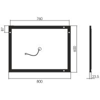 Товар: Зеркало Silver Mirrors Саурон 80 LED-00002509 с подсветкой Черное с сенсорным выключателем и диммером - фото 4 Зеркало Silver Mirrors Саурон 80 LED-00002509 с подсветкой Черное с сенсорным выключателем и диммером — фото 4, Мебель для ванной