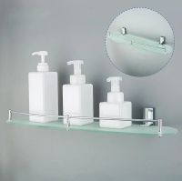 Стеклянная полка Frap F18 Хром арт-F1807 — фото 2, Полки для ванной и душа