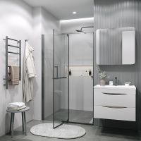 Душевая дверь Grossman Pragma 100 100.K33.03.100.42.00 профиль Графит сатин стекло прозрачное — фото 5, Распашные душевые двери