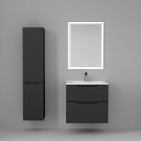 Тумба под раковину Jorno Slide 65 Sli.01.65/P/A подвесная Антрацит — фото 4, Тумбы под раковину