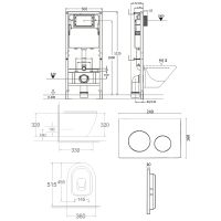 Комплект унитаза с инсталляцией Agger ATI03100+APB100 с сиденьем Микролифт и клавишей смыва Хром глянцевый — фото 15, Комплекты унитаз + инсталляция