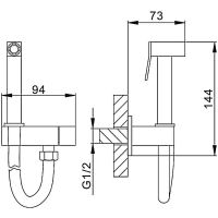 Гигиенический душ с запорным вентилем Frap F7502 Хром — фото 14, Гигиенические души