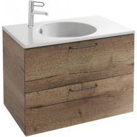 Тумба под раковину Jacob Delafon Odeon Rive Gauche 80 EB2522-R9-E52 подвесная Дуб Табак ручки Черные — фото 1, Тумбы под раковину