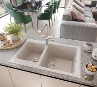 Кухонная мойка Domaci Бьелла DMC-76K GWS-76K-328 Бежевая — фото 2, Кухонные мойки