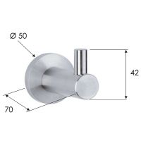 Крючок Remer Minimal Mi50INOXCR Нержавеющая сталь — фото 2, Крючки для полотенец