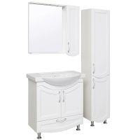 Товар: Зеркало со шкафом Runo Неаполь 75 R 00-00001031 с подсветкой Белое - фото 3 Зеркало со шкафом Runo Неаполь 75 R 00-00001031 с подсветкой Белое — фото 3, Мебель для ванной