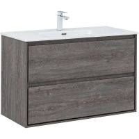 Тумба под раковину Aquanet Милан 100 336375 подвесная Дуб рошелье — фото 1, Тумбы под раковину