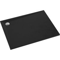 Душевой поддон из искусственного камня Omnires Stone 100х90 STONE90/100BL Черный матовый — фото 1, Душевые поддоны