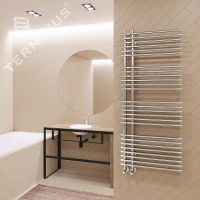 Водяной полотенцесушитель Terminus Астра П20 70х1000 4670078530493 Хром, нижнее подключение, G 1/2" ВР, с комплектом вентилей — фото 3, Водяные полотенцесушители