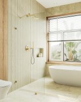 Товар: Душевая перегородка Maybah Glass MGD-260-3 890x1950 коннектор стена-стекло Золото стекло прозрачное - фото 2 Душевая перегородка Maybah Glass MGD-260-3 890x1950 коннектор стена-стекло Золото стекло прозрачное — фото 2, Душевые перегородки