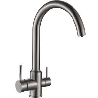 Смеситель для кухни Ulgran Classic U-020 Нержавеющая сталь — фото 1, Смесители