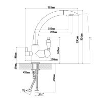 Смеситель для кухни Florentina Шале 333.25H.2113.102 Черный — фото 3, Смесители для кухни