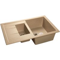 Кухонная мойка GranFest Quadro GF-Q775KL Песочная — фото 1, Кухонные мойки