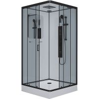 Душевая кабина Niagara Premium 100x100 NG-6902-01GQ Black с гидромассажем — фото 1, Душевые кабины