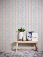 Обои AS Creation Maison Charme 39069-1 Винил на флизелине (0,53*10,05) Белый/Голубой/Розовый, Полоса/Цветы — фото 6, Обои для стен