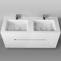 Раковина Jorno Modul 120 Mol.08.120/W двойная Белая — фото 2, Раковины встраиваемые сверху