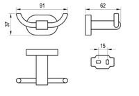 Двойной крючок Ravak Chrome CR 100.00 X07P186 Хром — фото 4, Крючки для полотенец