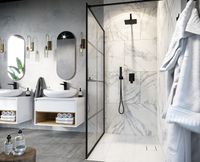 Душевая перегородка Excellent Fabrika 120x200 KAEX.4006.1200.LP профиль Черный стекло прозрачное — фото 4, Душевые перегородки