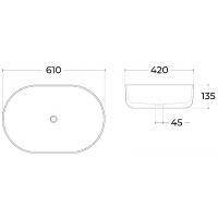 Раковина-чаша Sintesi 61 SIN-LVB-APP-402 Белая — фото 2, Раковины накладные