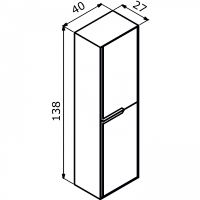 Шкаф пенал Orka Craft 40 3000319 подвесной Орех Антрацит — фото 5, Мебель для ванной