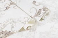 Обои Артекс Сорренто 10843-06 Винил на флизелине (1,06*10,05) Белый/Бежевый, Дамаск — фото 3, Обои для стен