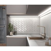 Керамический декор Kerama Marazzi Алькала белый мозаичный MM7203 20х50 см — фото 2, Керамическая плитка