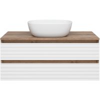 Товар: Тумба под раковину Brevita Dakota 100 DAK-09100-19/01-2Я подвесная Белая матовая Дуб Галифакс олово - фото 2 Тумба под раковину Brevita Dakota 100 DAK-09100-19/01-2Я подвесная Белая матовая Дуб Галифакс олово — фото 2, Мебель для ванной